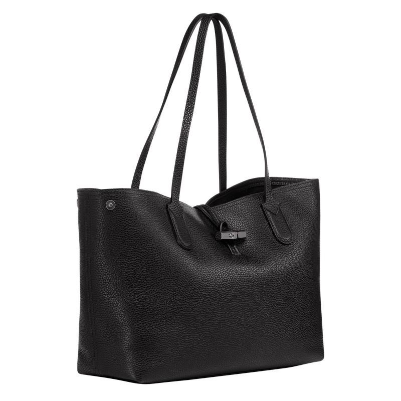 Black Longchamp Roseau Essential L Women's Tote Bag | KBVG-41327