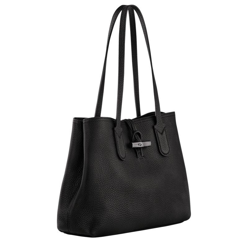 Black Longchamp Roseau Essential M Women's Tote Bag | FOWU-60138