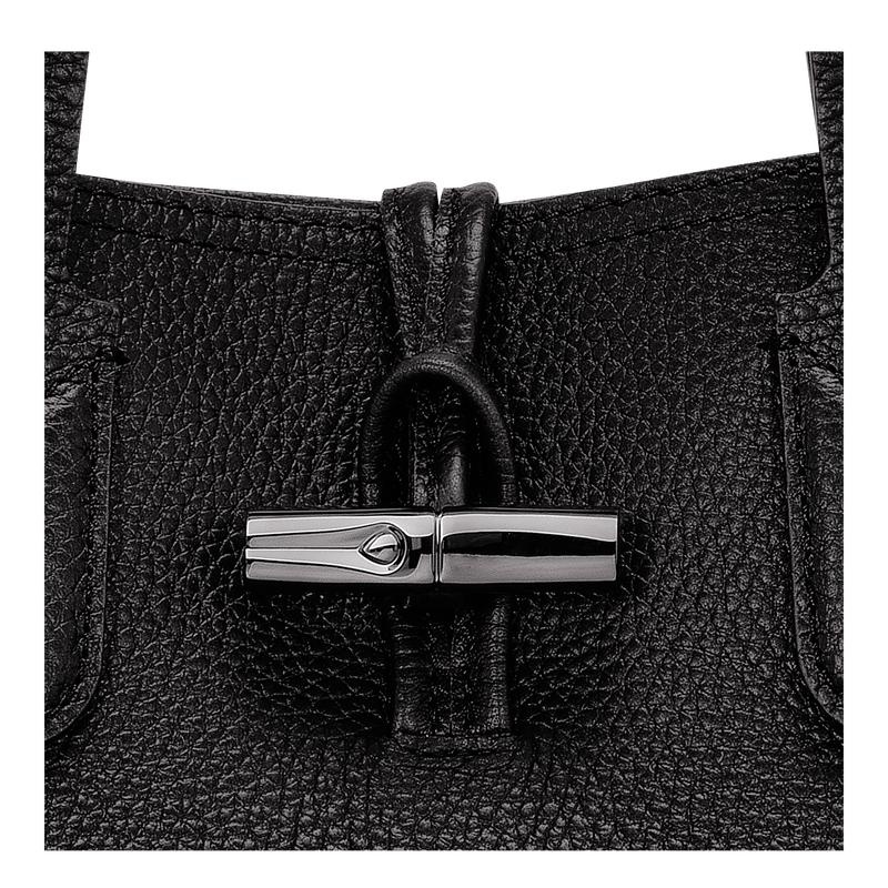 Black Longchamp Roseau Essential M Women's Tote Bag | FOWU-60138