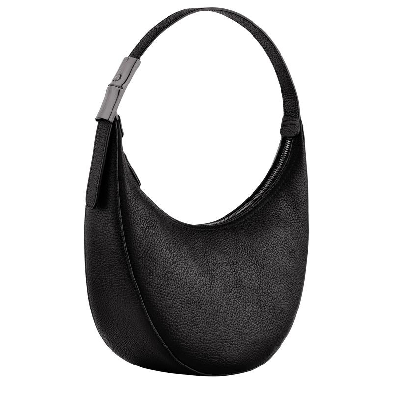 Black Longchamp Roseau Essential M Women's Hobo Bags | WVTL-81523