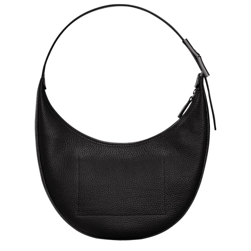 Black Longchamp Roseau Essential M Women's Hobo Bags | WVTL-81523