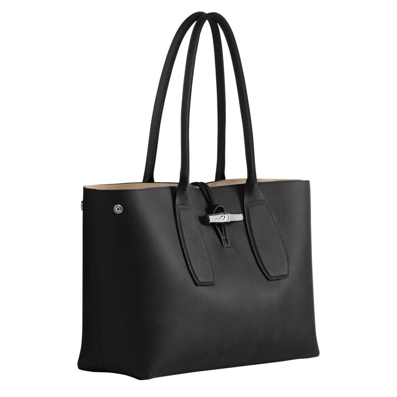 Black Longchamp Roseau L Women's Tote Bag | VLZH-25864