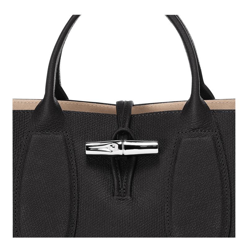 Black Longchamp Roseau M Women's Handbags | IEPL-15340