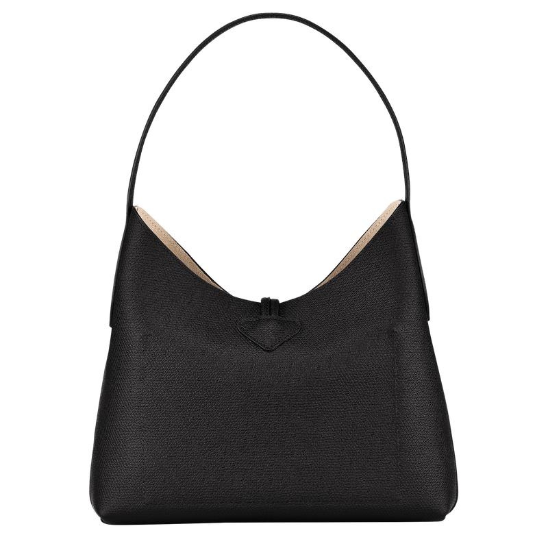 Black Longchamp Roseau M Women's Hobo Bags | PAYB-68234