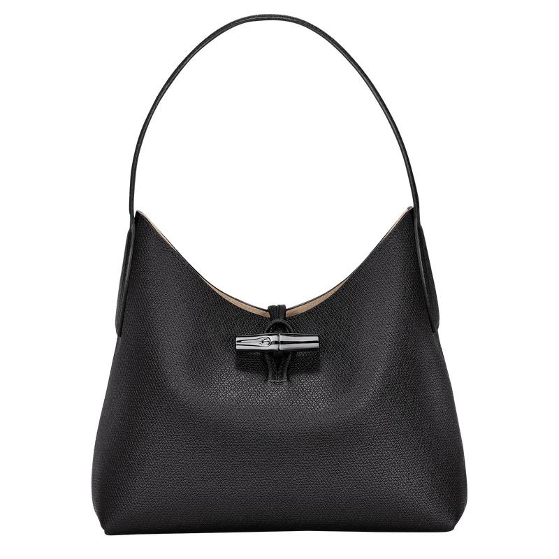 Black Longchamp Roseau M Women\'s Hobo Bags | PAYB-68234