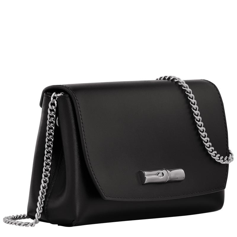 Black Longchamp Roseau Women's Clutch Bag | YBOI-78362