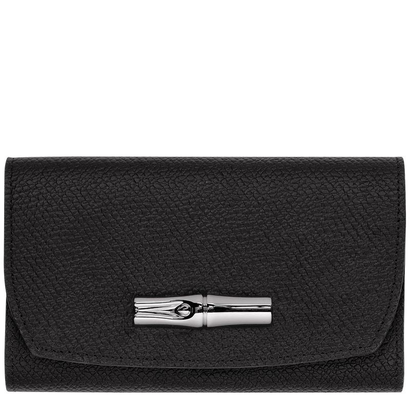 Black Longchamp Roseau Women\'s Wallets | ILRS-04893