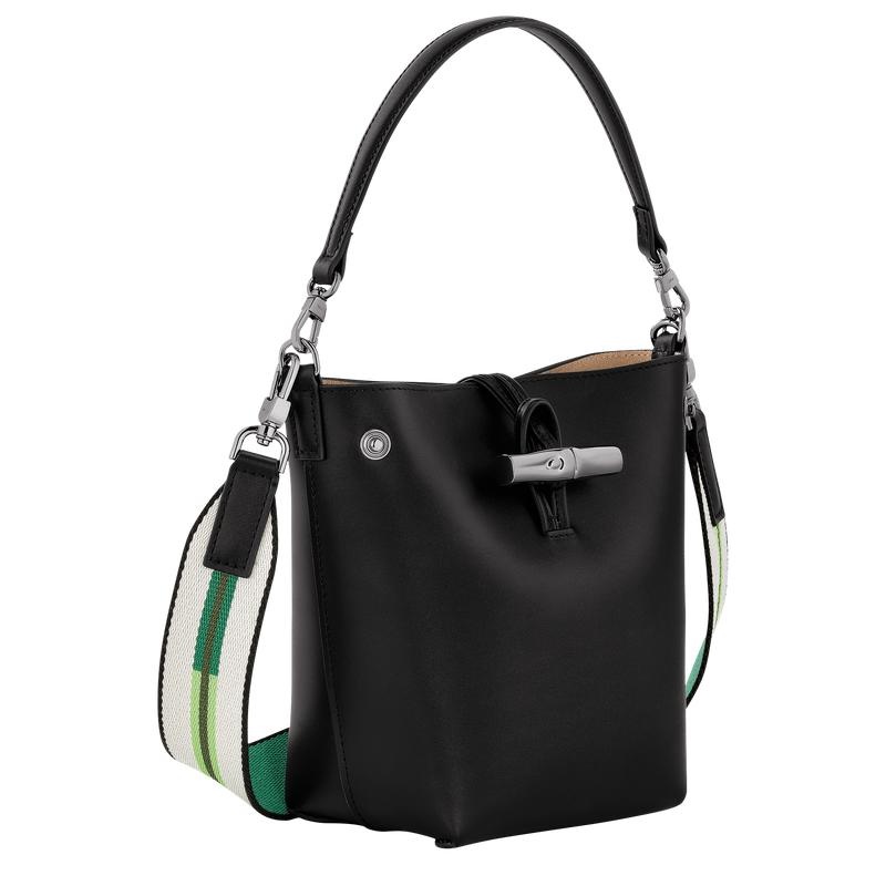 Black Longchamp Roseau XS Women's Bucket Bag | CHNY-81590