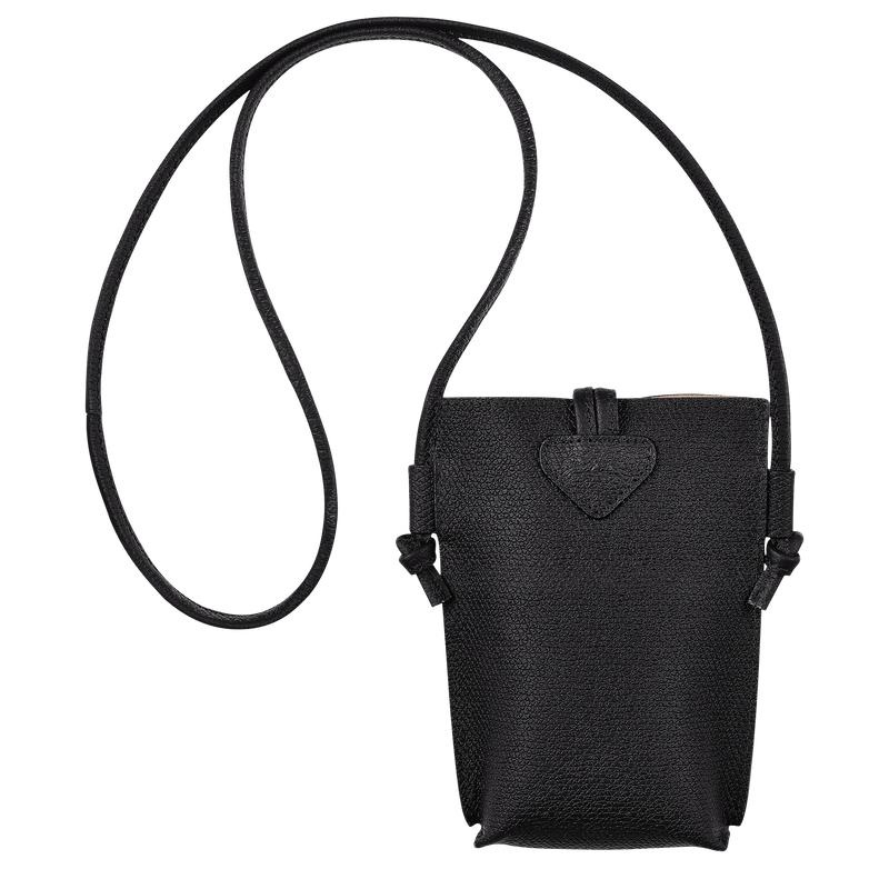 Black Longchamp Roseau with lace Women's Phone Case | NVJE-60374