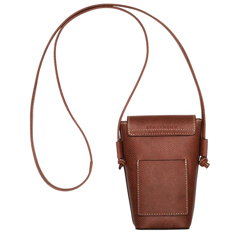 Brown Longchamp Épure with leather lace Men's Phone Case | FAMY-01457