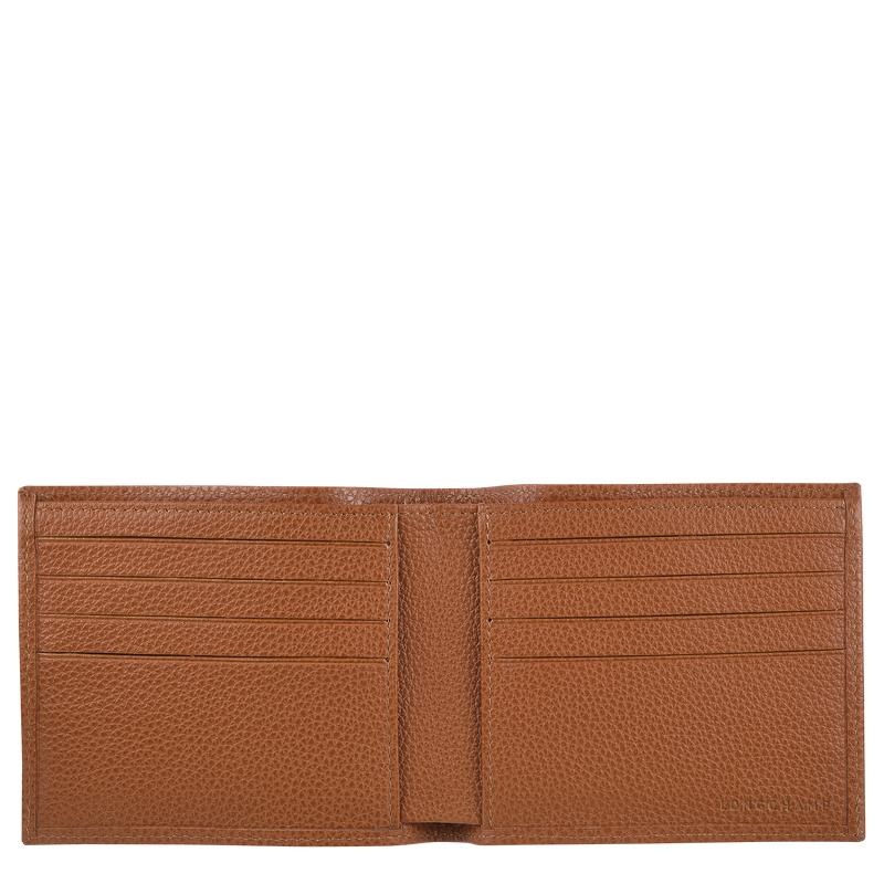 Caramel Brown Longchamp Le Foulonné Men's Wallets | NODJ-36401