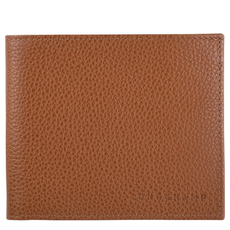 Caramel Brown Longchamp Le Foulonné Men\'s Wallets | NODJ-36401