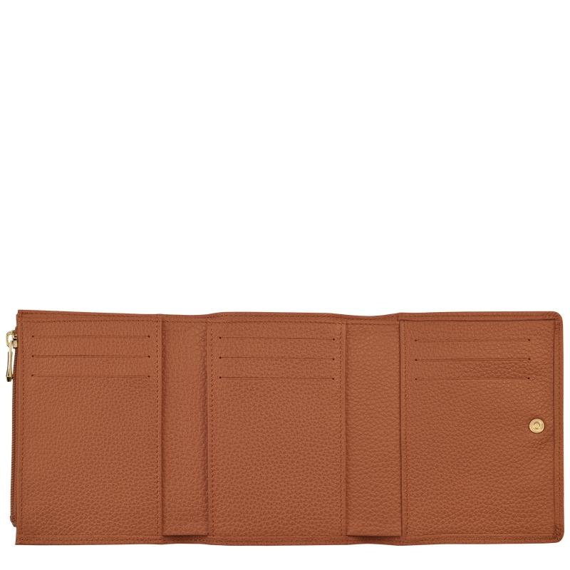 Caramel Brown Longchamp Le Foulonné Men's Wallets | POCJ-76518