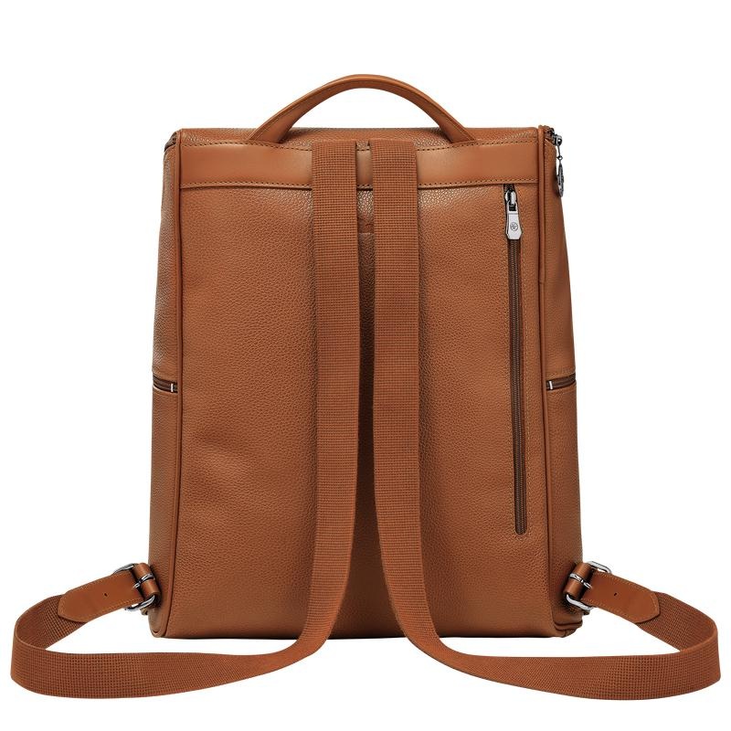 Caramel Brown Longchamp Le Foulonné Men's Backpacks | UDNL-43051