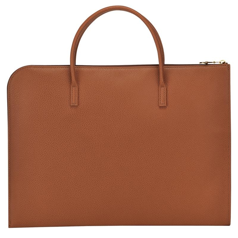 Caramel Brown Longchamp Le Foulonné S Men's Briefcase | WDAH-95216