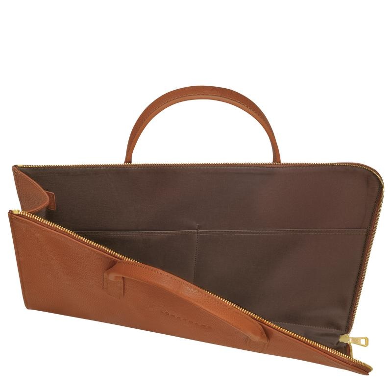 Caramel Brown Longchamp Le Foulonné S Men's Briefcase | WDAH-95216