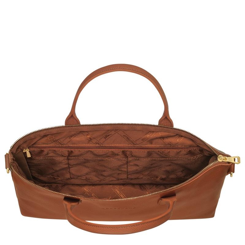 Caramel Brown Longchamp Le Foulonné S Men's Briefcase | GNXH-37802