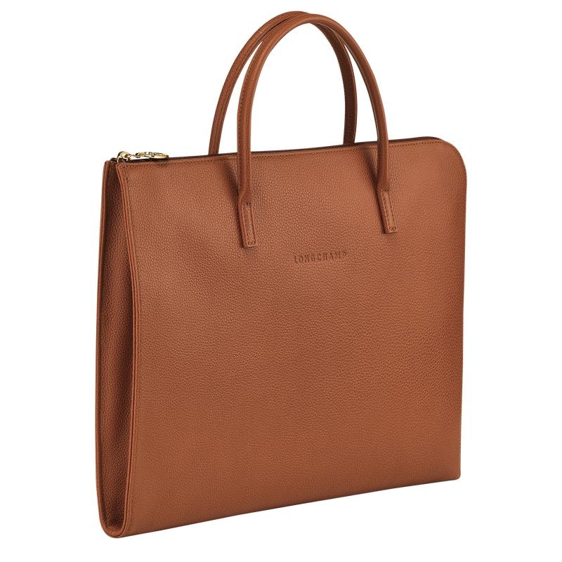 Caramel Brown Longchamp Le Foulonné S Women's Briefcase | GJCO-75623