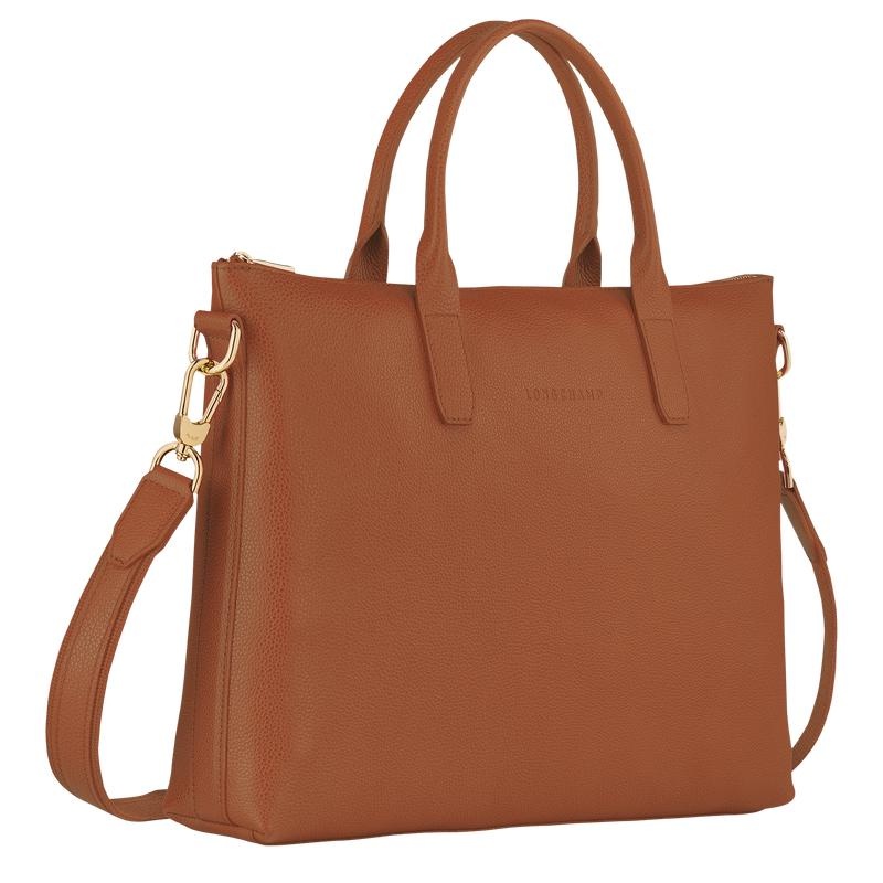 Caramel Brown Longchamp Le Foulonné S Women's Briefcase | USGR-05492