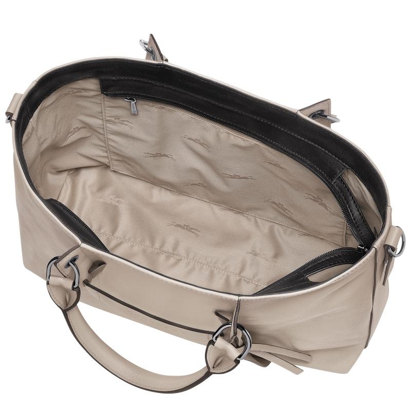 Clay Grey Longchamp 3D L Women's Handbags | UQJN-19058