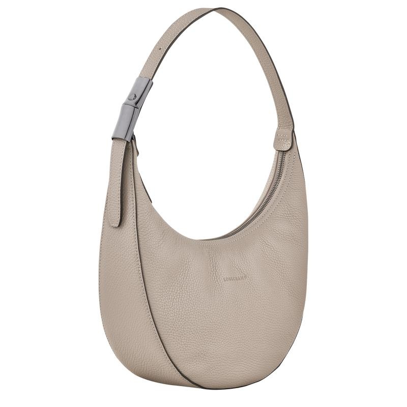 Clay Grey Longchamp Roseau Essential M Women's Hobo Bags | MOYE-54690