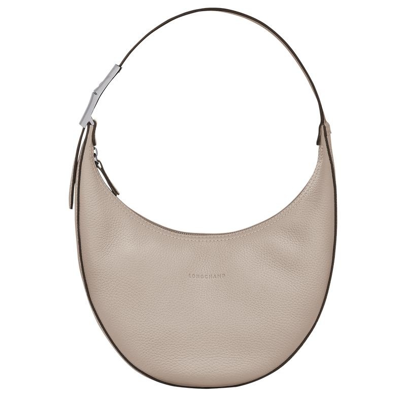 Clay Grey Longchamp Roseau Essential M Women\'s Hobo Bags | MOYE-54690