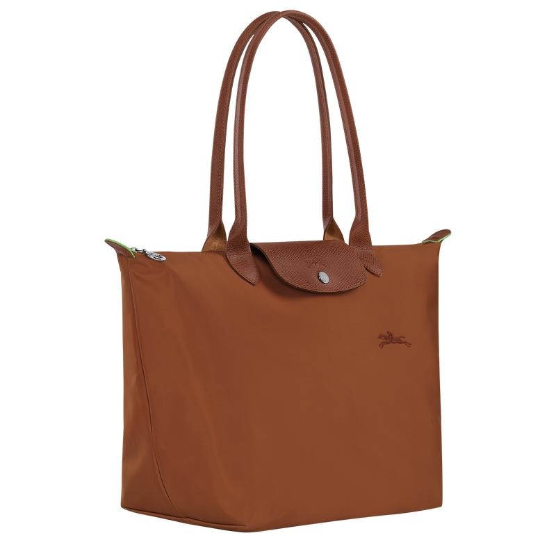 Cognac Brown Longchamp Le Pliage Green L Women's Tote Bag | MJAT-75826