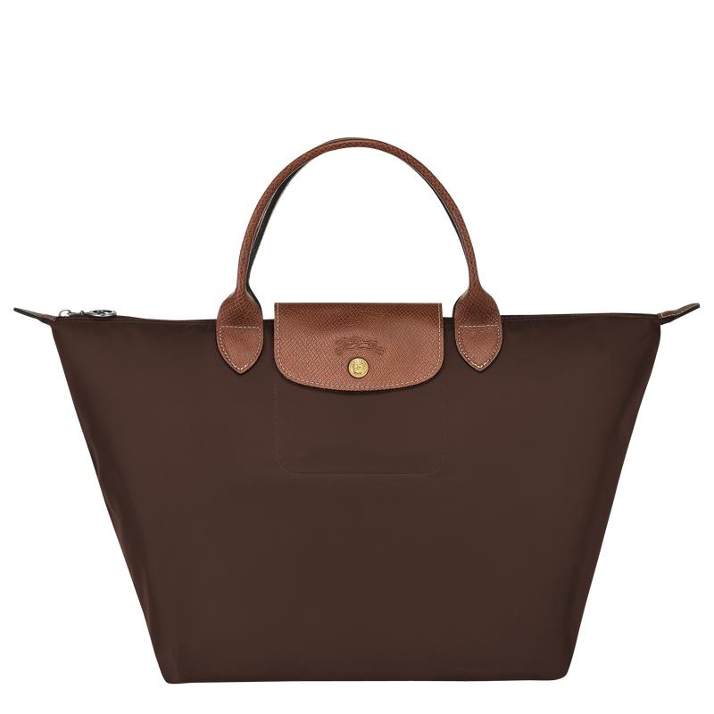 Ebony Brown Longchamp Le Pliage Original M Women\'s Handbags | MDIW-91045