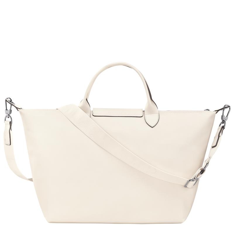 Ecru White Longchamp Le Pliage Xtra L Men's Handbags | JLTV-12953