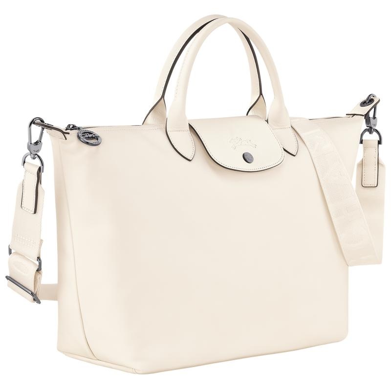 Ecru White Longchamp Le Pliage Xtra L Women's Handbags | RISU-70158