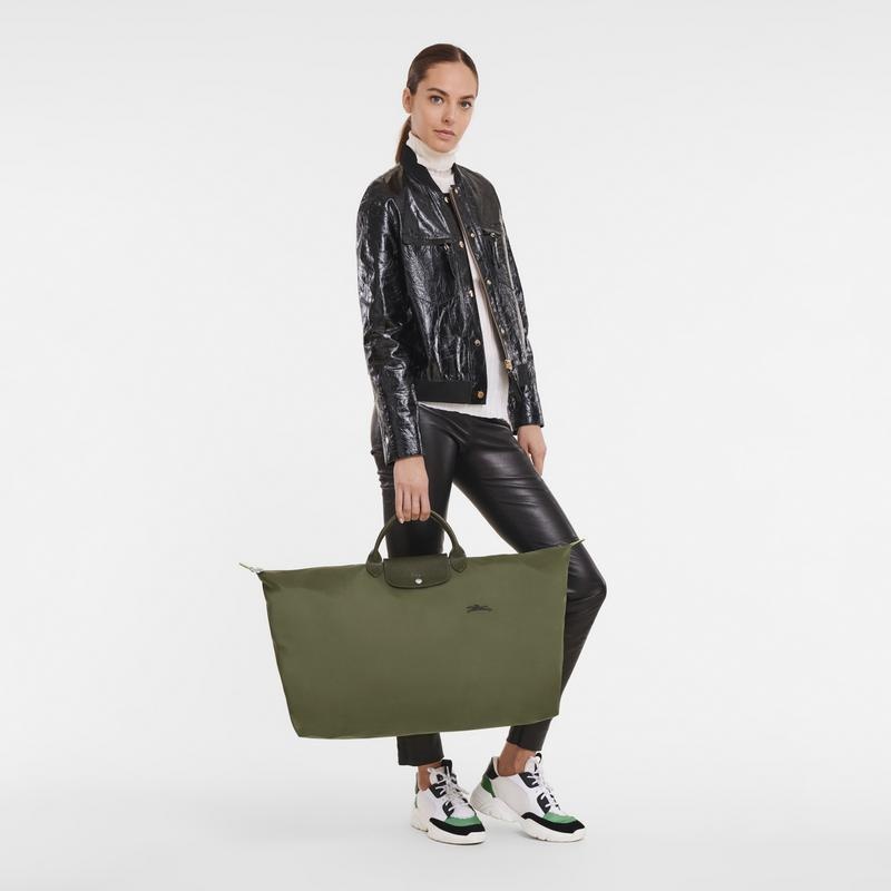 Forest Green Longchamp Le Pliage Green M Women's Travel Bags | XAUP-24137