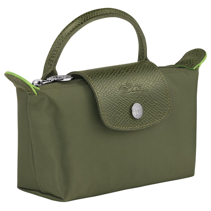 Forest Green Longchamp Le Pliage Green with handle Women's Pouches | WVKE-40613