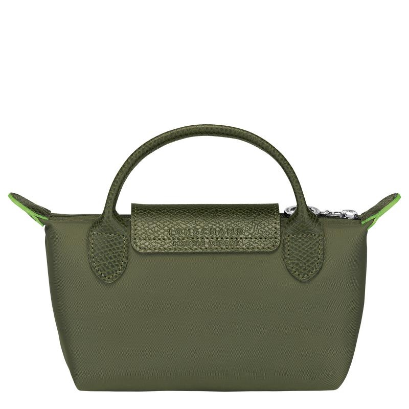 Forest Green Longchamp Le Pliage Green with handle Women's Pouches | WVKE-40613