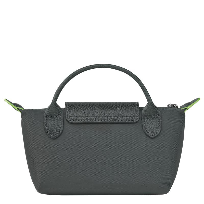 Graphite Grey Longchamp Le Pliage Green with handle Women's Pouches | EUPR-49217