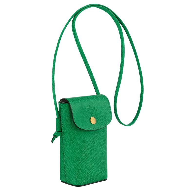 Green Longchamp Épure with leather lace Women's Phone Case | ZAMG-90516