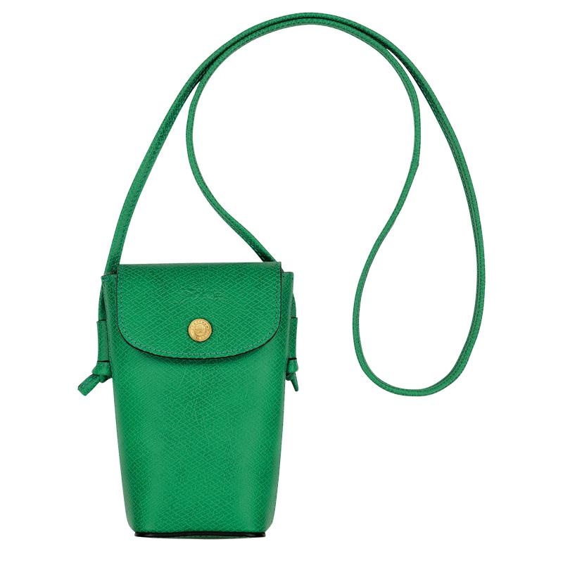 Green Longchamp Épure with leather lace Women\'s Phone Case | ZAMG-90516