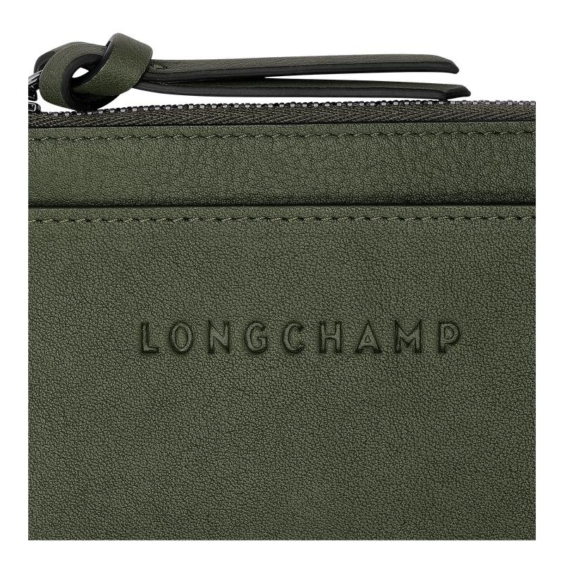 Khaki Longchamp 3D Men's Cardholders | TJZV-08539