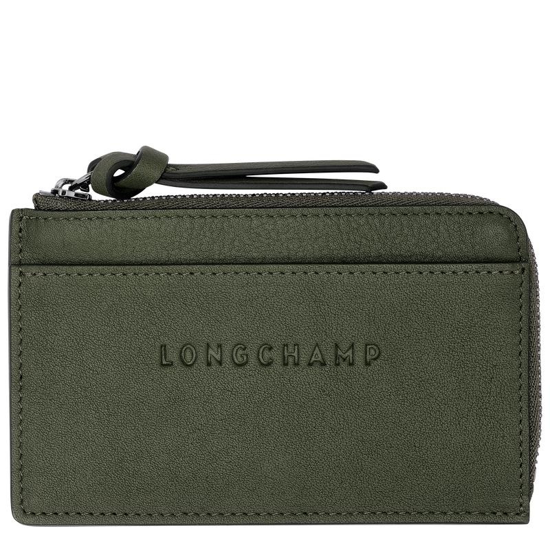 Khaki Longchamp 3D Men\'s Cardholders | TJZV-08539