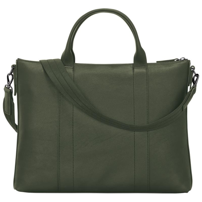 Khaki Longchamp 3D Women's Briefcase | VGRN-06973