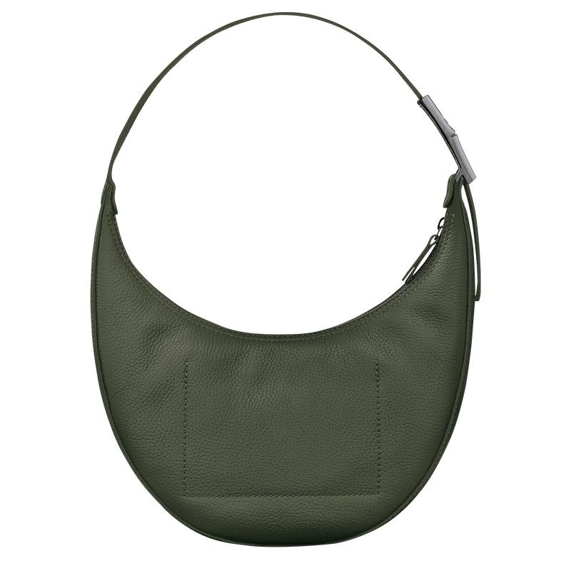 Khaki Longchamp Roseau Essential M Women's Hobo Bags | WJYR-87942