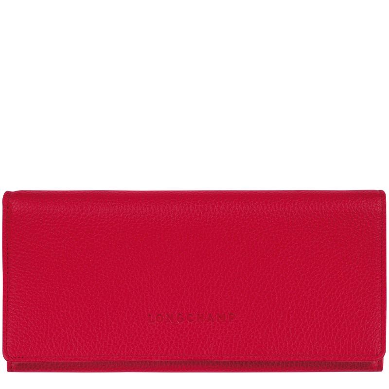 Love Red Longchamp Le Foulonné Continental Women\'s Wallets | ORVH-24561