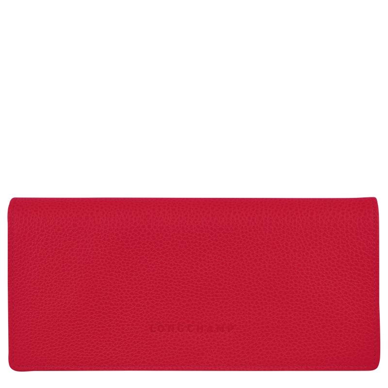 Love Red Longchamp Le Foulonné Continental Women\'s Wallets | CVIM-87201