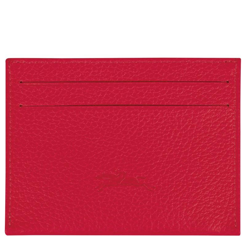 Love Red Longchamp Le Foulonné Men's Cardholders | EFCK-01429