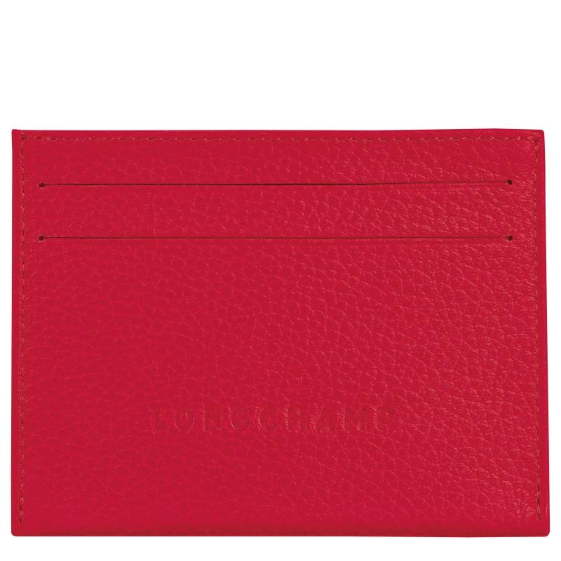 Love Red Longchamp Le Foulonné Men\'s Cardholders | EFCK-01429