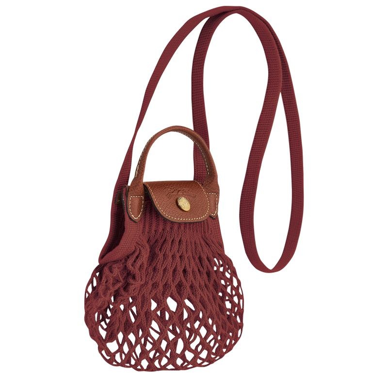 Mahogany Brown Longchamp Le Pliage Filet XS Women's Mesh Bag | BDJP-87516