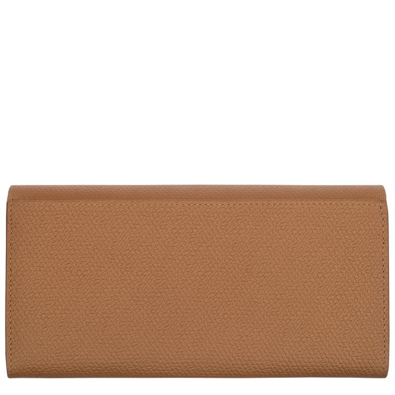 Natural Brown Longchamp Roseau Continental Women's Wallets | ZBNA-58912