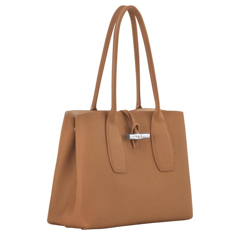 Natural Brown Longchamp Roseau L Women's Tote Bag | GWSX-14203