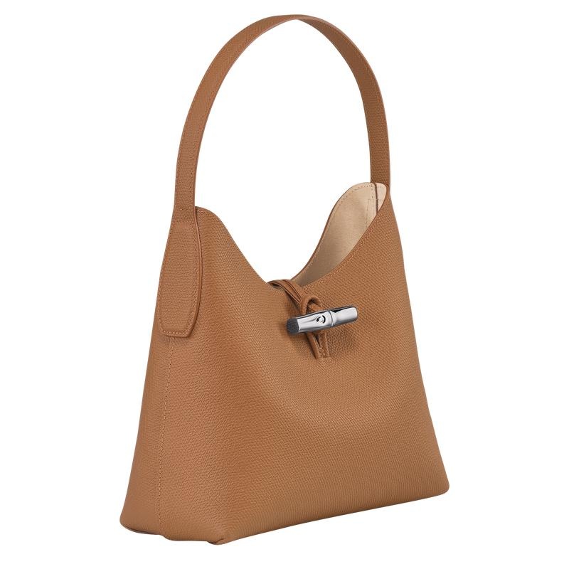 Natural Brown Longchamp Roseau M Women's Hobo Bags | UQWM-25689