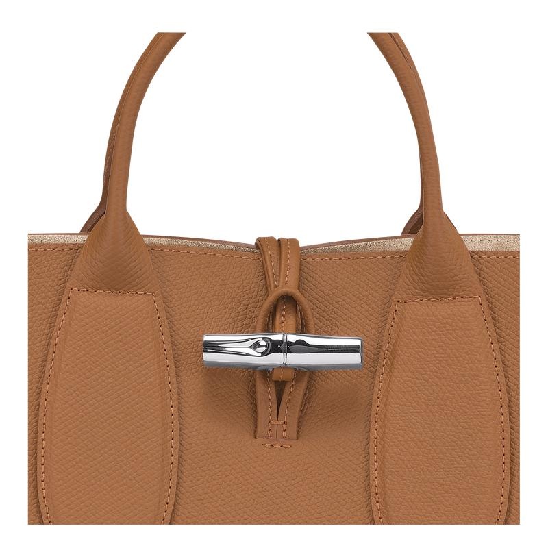 Natural Brown Longchamp Roseau M Women's Handbags | UNEX-84031