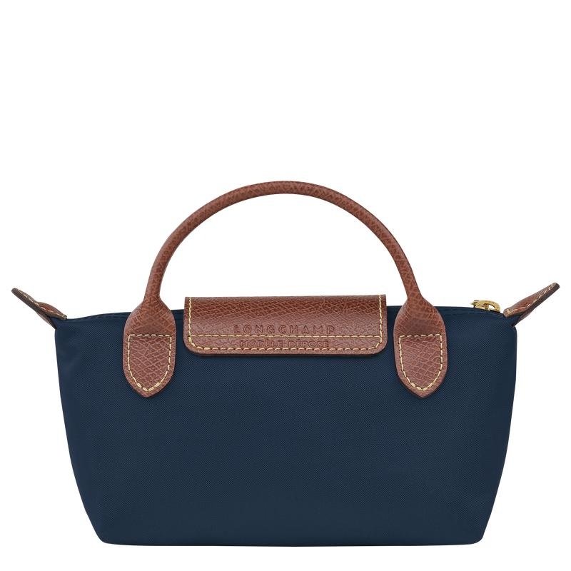 Navy Longchamp Le Pliage Original with handle Men's Pouches | IHMG-42905